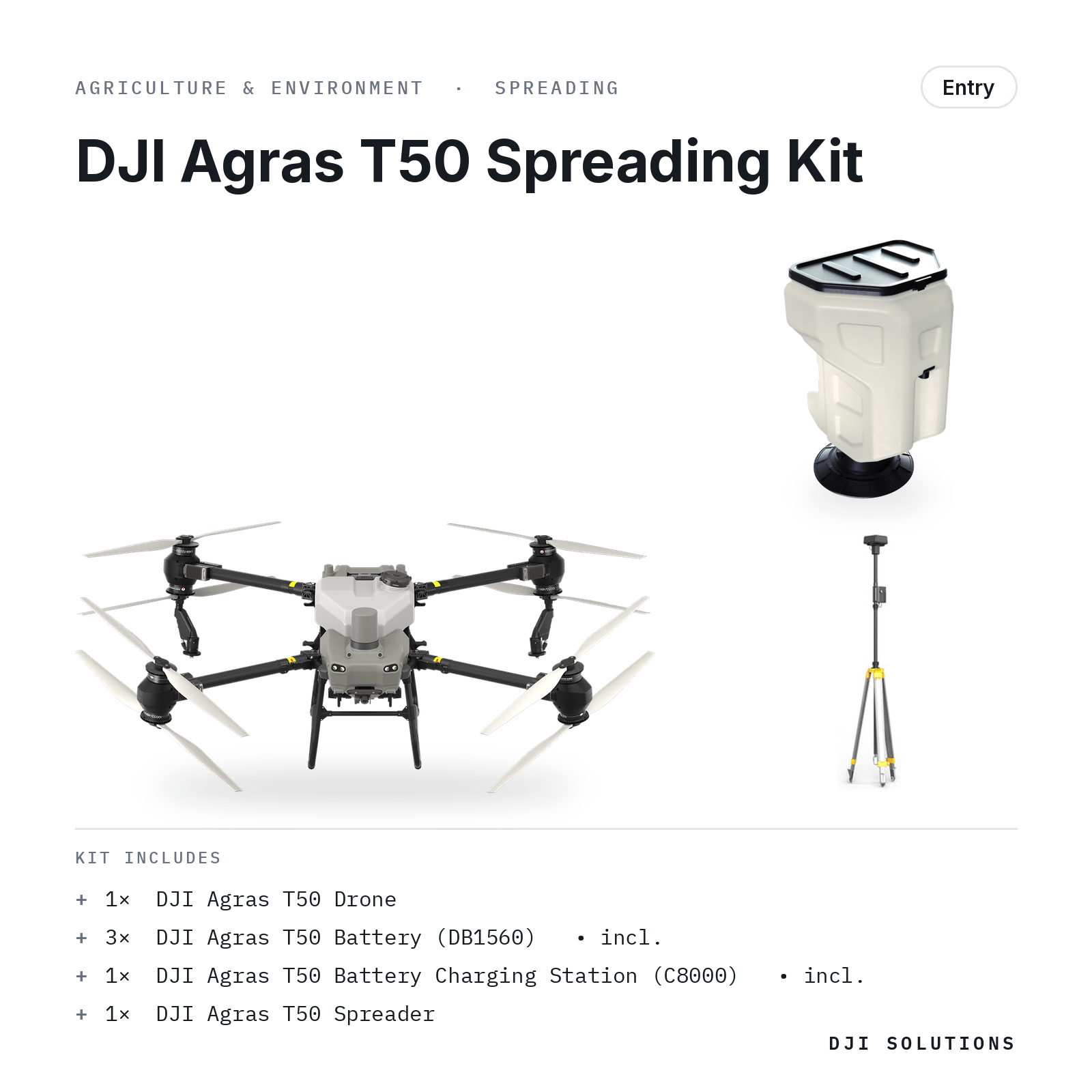 DJI Agras T50 Spreading Kit — kit contents graphic